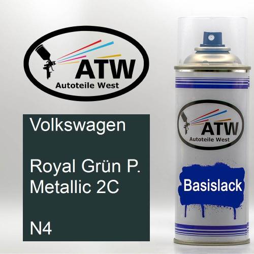 Volkswagen, Royal Grün P. Metallic 2C, N4: 400ml Sprühdose, von ATW Autoteile West.